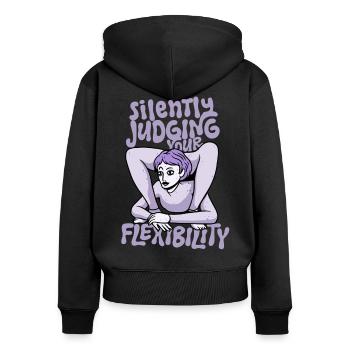 Kontorsionist Kontorsion Juger de votre flexibilité - Sweat à capuche zippé Premium bio Femme - noir - Dos - Julia (174cm)