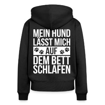 Chien Propriétaire de chien Propriétaire de chien Amoureux des chiens - Sweat à capuche zippé Premium bio Femme - noir - Dos - Julia (174cm)