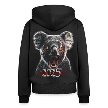 Zombie Koala Halloween Schrecken - Frauen Premium Bio Zip Hoodie - Schwarz - Hinten - Julia (174cm)
