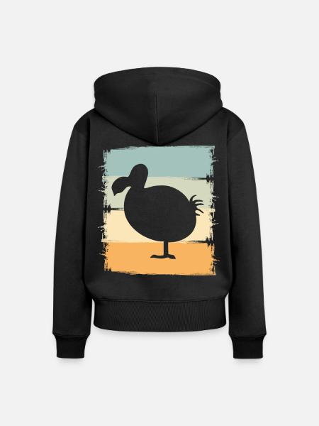 Dodo - Frauen Premium Bio Zip Hoodie - Schwarz