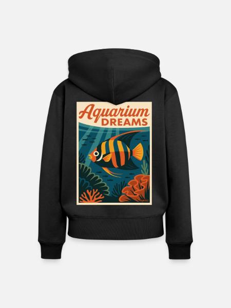 Aquarium Dreams Fische Poster - Frauen Premium Bio Zip Hoodie - Schwarz