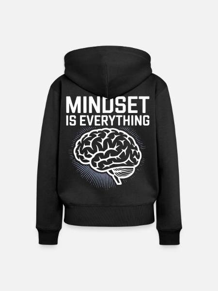 Mindset Ist Alles - Frauen Premium Bio Zip Hoodie - Schwarz