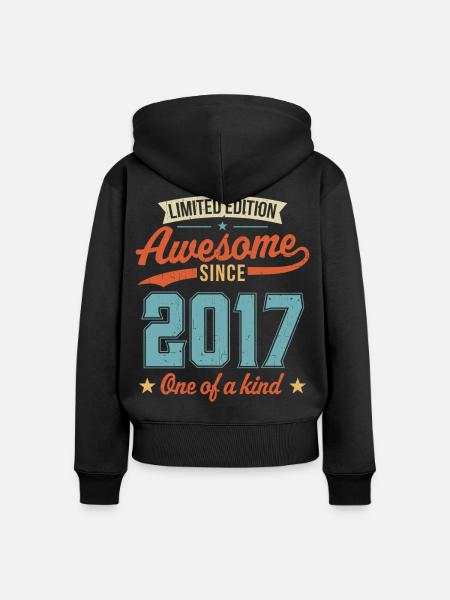 Genial seit 2017 - Frauen Premium Bio Zip Hoodie - Schwarz