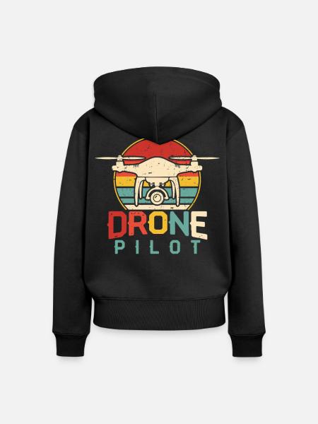 Drohne - Frauen Premium Bio Zip Hoodie - Schwarz