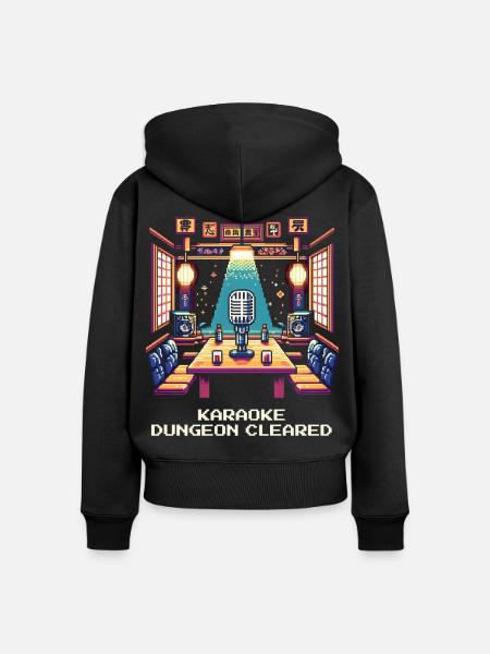 Karaoke-Dungeon geschafft | Tokio Nachtleben - Frauen Premium Bio Zip Hoodie - Schwarz