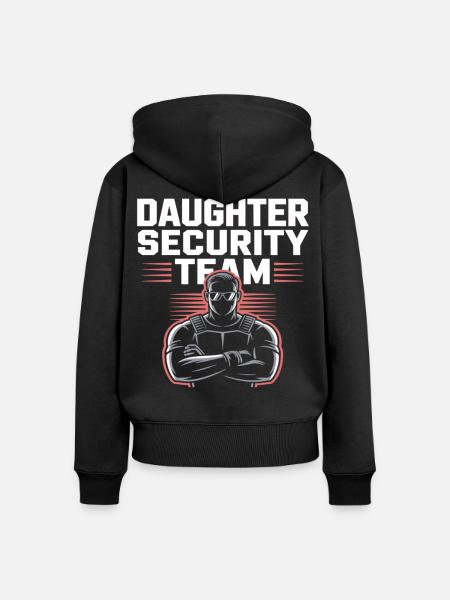 Daughter Security Team – Vater Bodyguard - Frauen Premium Bio Zip Hoodie - Schwarz