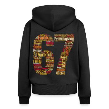 Thanksgiving 67 Meme – Gen Alpha Slang - Frauen Premium Bio Zip Hoodie - Schwarz - Hinten - Julia (174cm)