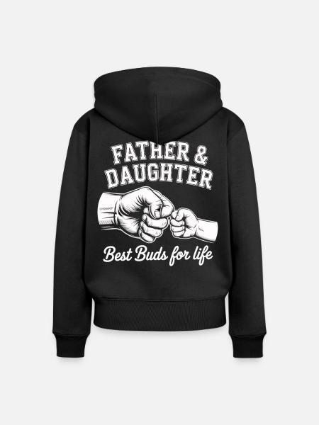 Vater Tochter Freundschaft - Frauen Premium Bio Zip Hoodie - Schwarz