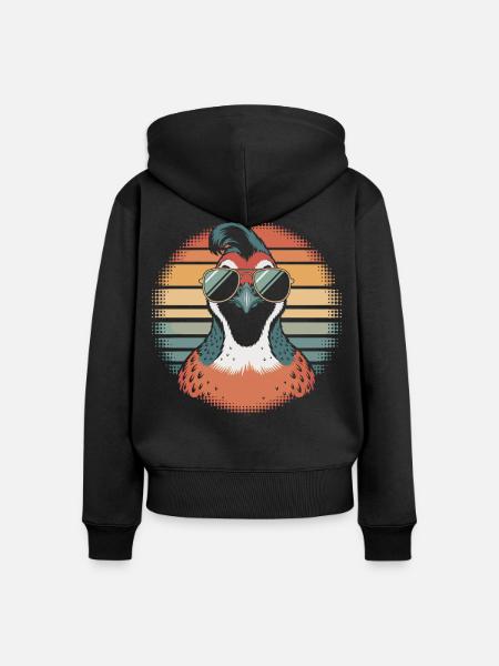 Wachtel Flüsterer - Frauen Premium Bio Zip Hoodie - Schwarz