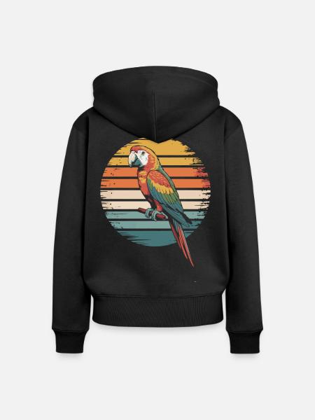 Bunter Papagei - Frauen Premium Bio Zip Hoodie - Schwarz