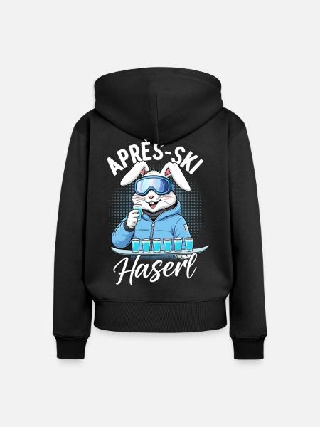 Apres Ski Haserl - Frauen Premium Bio Zip Hoodie - Schwarz