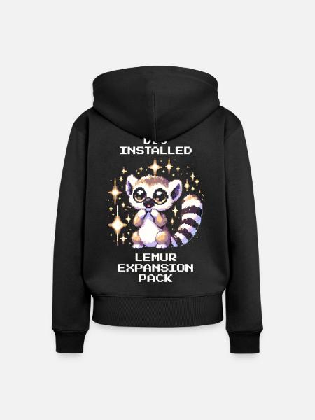 DLC installiert: Lemur-Erweiterung | Gaming - Frauen Premium Bio Zip Hoodie - Schwarz