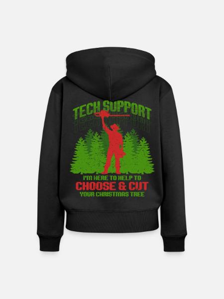 Weihnachtsbaum Züchter Help To Choose & Cut - Frauen Premium Bio Zip Hoodie - Schwarz