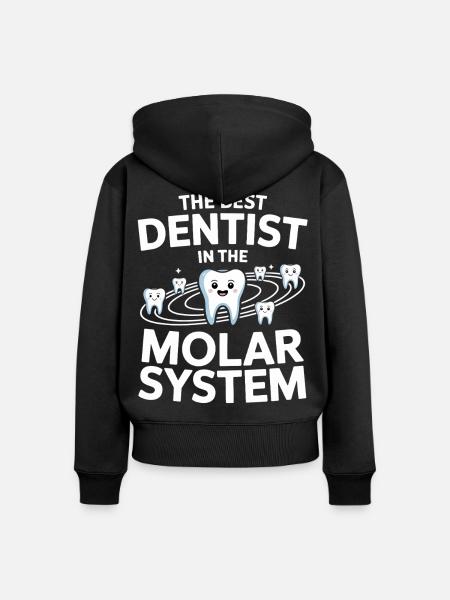 Zahnhelden Molar System - Frauen Premium Bio Zip Hoodie - Schwarz