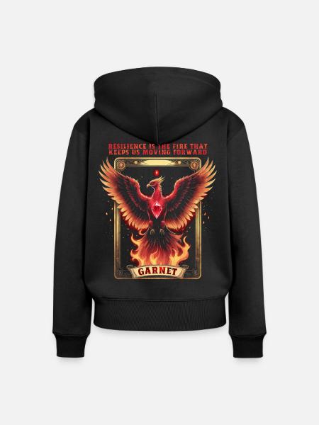 Geburtsstein Januar Grana - Frauen Premium Bio Zip Hoodie - Schwarz
