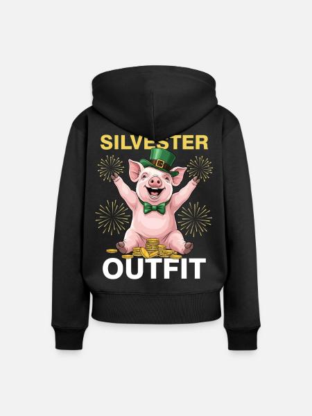 Silvester Outfit - Frauen Premium Bio Zip Hoodie - Schwarz