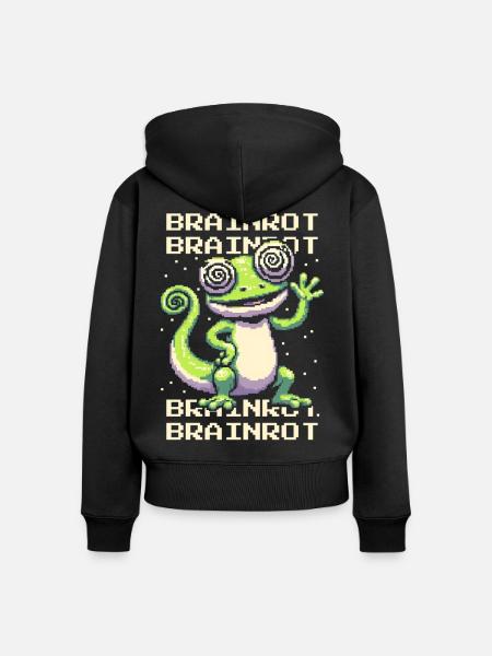 Brainrot | Meme Humor & Internetkultur - Frauen Premium Bio Zip Hoodie - Schwarz