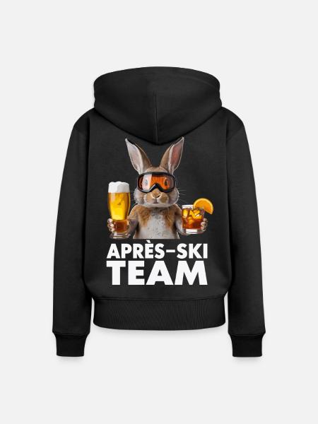 Après-Ski Häschen Team - Frauen Premium Bio Zip Hoodie - Schwarz