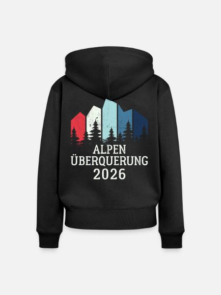 Alpen Überquerung 2026 - Wandern - Frauen Premium Bio Zip Hoodie - Schwarz