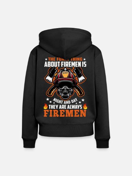 Feuerwehrmann - Frauen Premium Bio Zip Hoodie - Schwarz