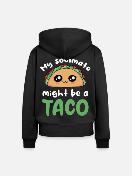 Mein Seelen Taco - Frauen Premium Bio Zip Hoodie - Schwarz