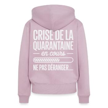 Anhaltende Midlife-Crisis - Frauen Premium Bio Zip Hoodie - Altrosa - Hinten - Julia (174cm)