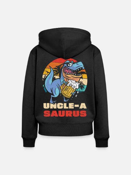 UncleASaurus Bierheld - Frauen Premium Bio Zip Hoodie - Schwarz