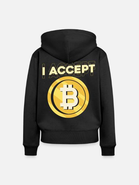Ich akzeptiere Bitcoin - Frauen Premium Bio Zip Hoodie - Schwarz