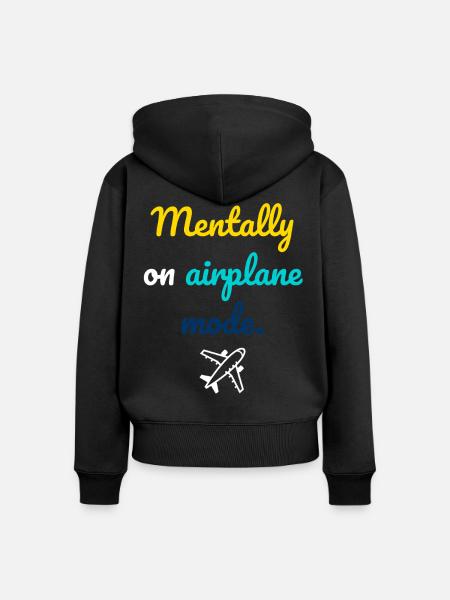 Mentaler Flugmodus - Frauen Premium Bio Zip Hoodie - Schwarz