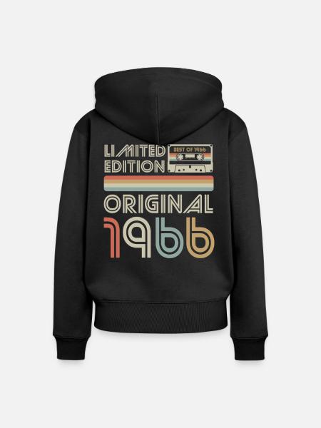 Limitierte Original 1966 Retro Kassette - Frauen Premium Bio Zip Hoodie - Schwarz