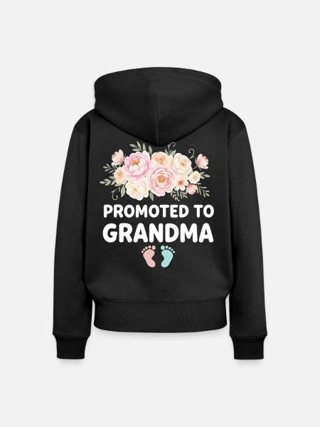 Werdender Oma loading zukünftige Großmutter - Frauen Premium Bio Zip Hoodie - Schwarz