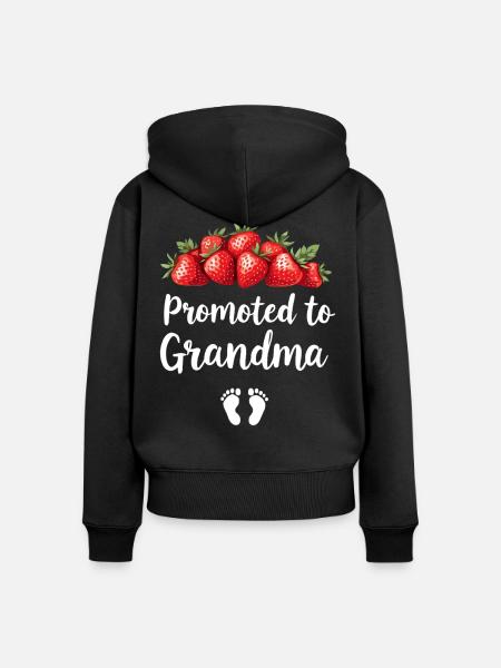 Werdender Oma loading zukünftige Großmutter - Frauen Premium Bio Zip Hoodie - Schwarz