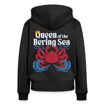 Crabe royal d’Alaska - Sweat à capuche zippé Premium bio Femme - noir - Dos - Julia (174cm)