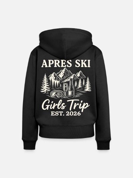 Apres Ski Girls Trip 2026 - Frauen Premium Bio Zip Hoodie - Schwarz