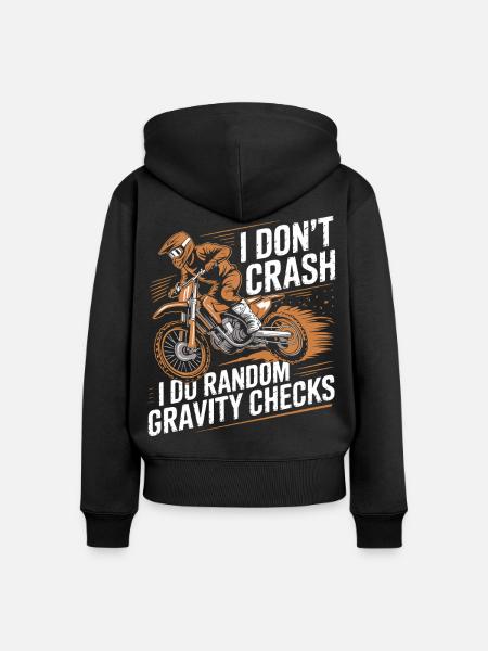 Random Gravity Checks Motocross - Frauen Premium Bio Zip Hoodie - Schwarz