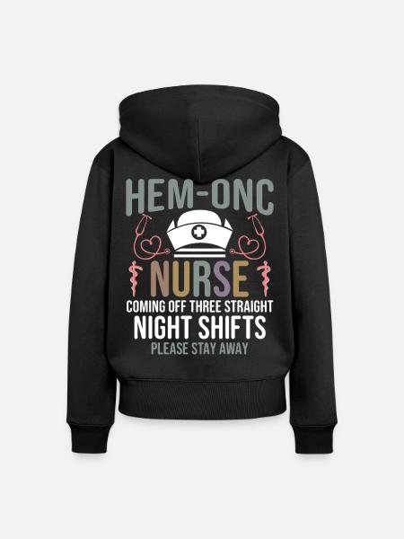 Hämatologie-Abteilung versorgt Nachtschicht - Frauen Premium Bio Zip Hoodie - Schwarz