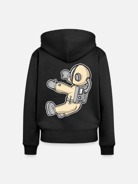 SPACE - Frauen Premium Bio Zip Hoodie - Schwarz