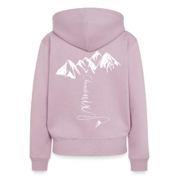 Chamonix Mont-Blanc Bergsteigen Extremskifahren Savoyen - Frauen Premium Bio Zip Hoodie - Altrosa - Hinten - Julia (174cm)