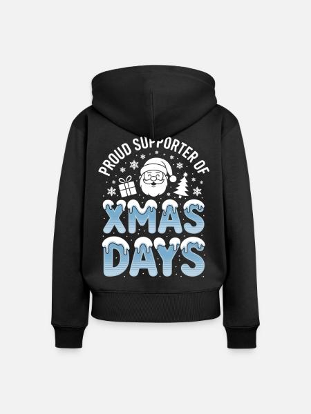 Xmas Days Unterstützer - Frauen Premium Bio Zip Hoodie - Schwarz