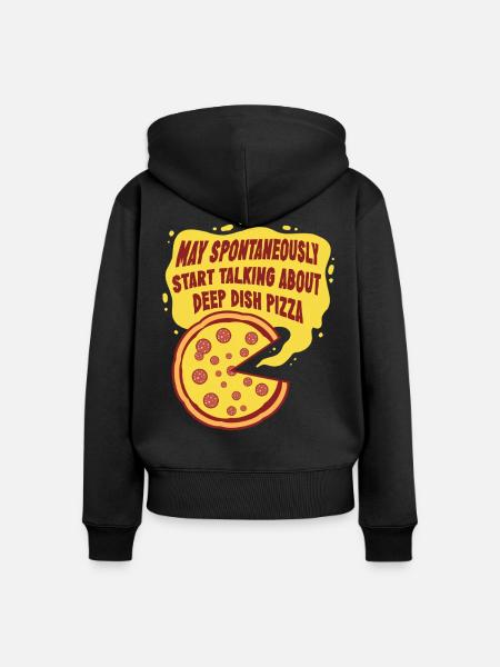 Deep Dish Pizza Chicargo - Frauen Premium Bio Zip Hoodie - Schwarz