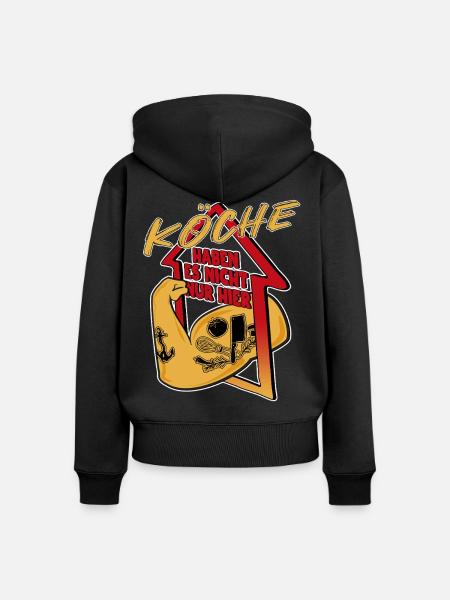 Koch - Frauen Premium Bio Zip Hoodie - Schwarz
