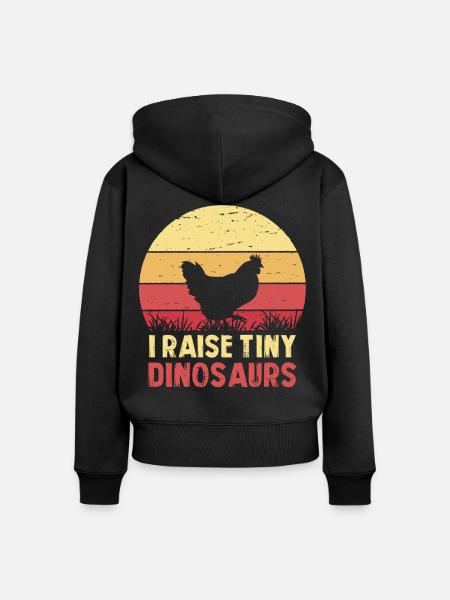 Ich züchte winzige Dinosaurier - Frauen Premium Bio Zip Hoodie - Schwarz