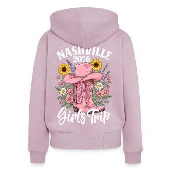 Girls Trip Nashville 2026 - Frauen Premium Bio Zip Hoodie - Altrosa - Hinten - Julia (174cm)