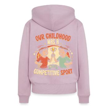 Sibling Brother Sister Competitive Sport - Women's Premium Organic Zip Hoodie - dusky pink - Back - Julia (174cm)