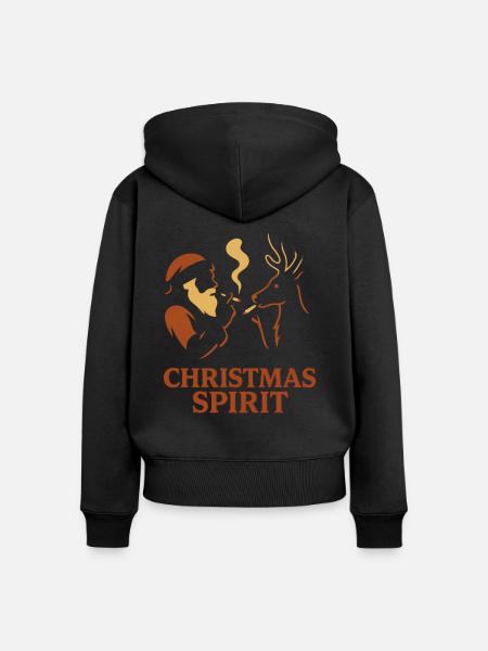 Christmas Spirit - Frauen Premium Bio Zip Hoodie - Schwarz