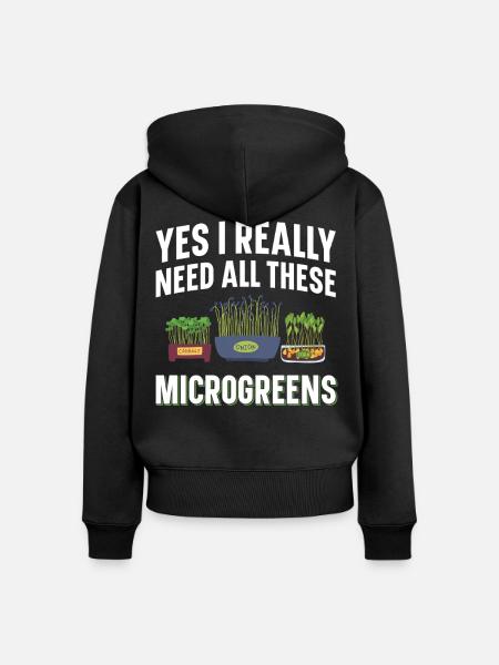 Microgreens Growing System Gartenset Spross - Frauen Premium Bio Zip Hoodie - Schwarz