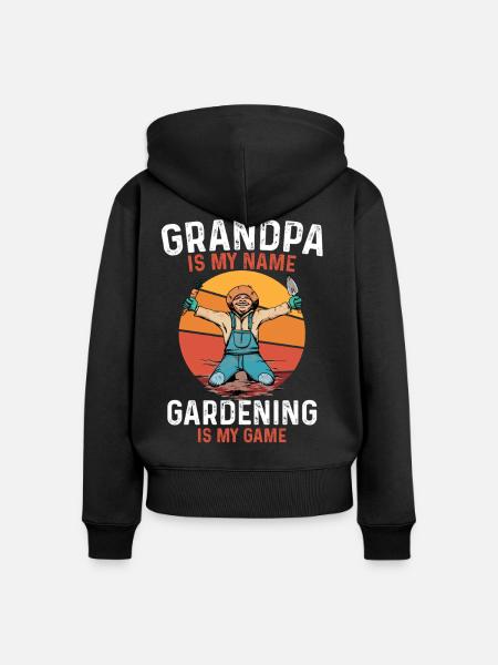 Großvater Gartenliebe – Mein Spiel - Frauen Premium Bio Zip Hoodie - Schwarz