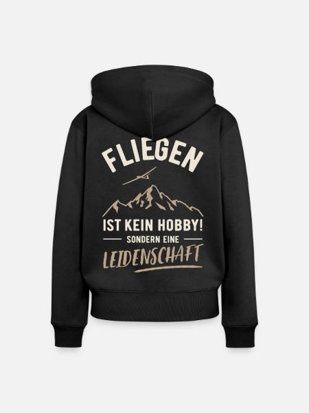 Fliegen | Kein Hobby sondern Leidenschaft - Frauen Premium Bio Zip Hoodie - Schwarz