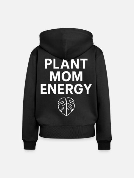Pflanzen Mama Energie Statement - Frauen Premium Bio Zip Hoodie - Schwarz