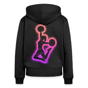 Cheerleading Kinder Damen Mädchen Cheerleader - Frauen Premium Bio Zip Hoodie - Schwarz - Hinten - Julia (174cm)
